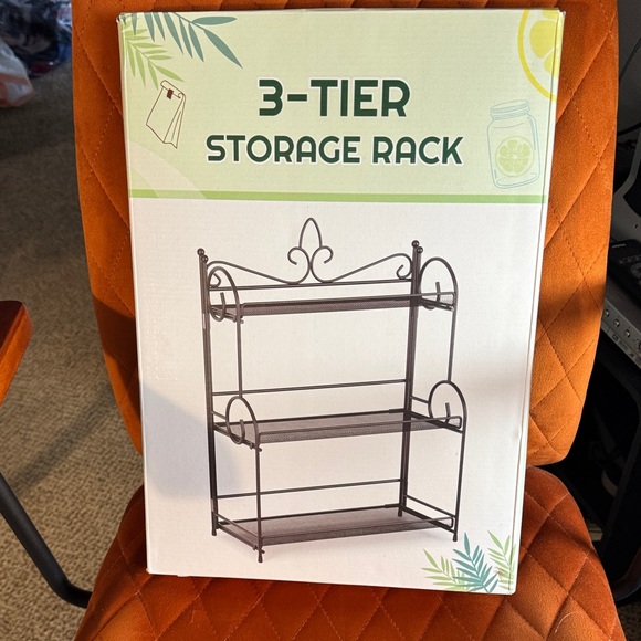 3-Tier White Storage Rack - Picture 1 of 6